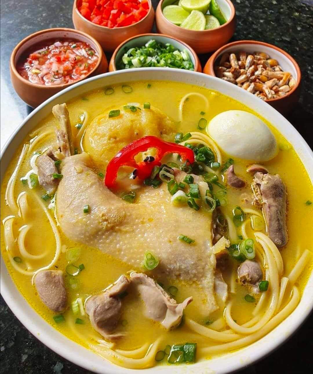 Chiken broth in Peru