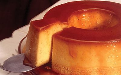 Crema Volteada, a dessert with a soft texture and pleasant to the palate, yellow in color, and circular in shape
